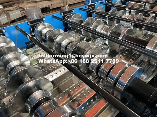 液圧 11 11 5.5KW モーター 床 デッキ ロール 形成 機械 8-12m/min 速度 PLC 制御システム