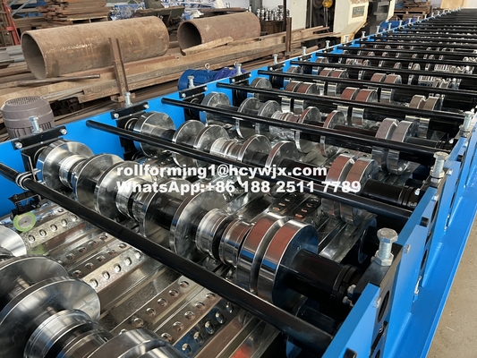 液圧 11 11 5.5KW モーター 床 デッキ ロール 形成 機械 8-12m/min 速度 PLC 制御システム