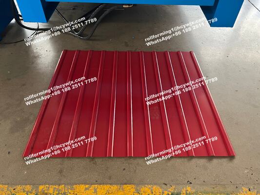0.3～0.6mm厚屋根瓦用油圧切断PLC制御システム付き二層ロール成形機