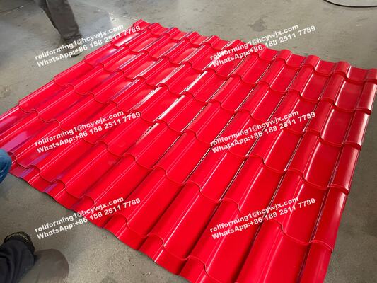 1250mm 幅と0.3-0.6mm 厚さのタイル生産のためのPLC制御付きのダブルレイヤルロール形成機械